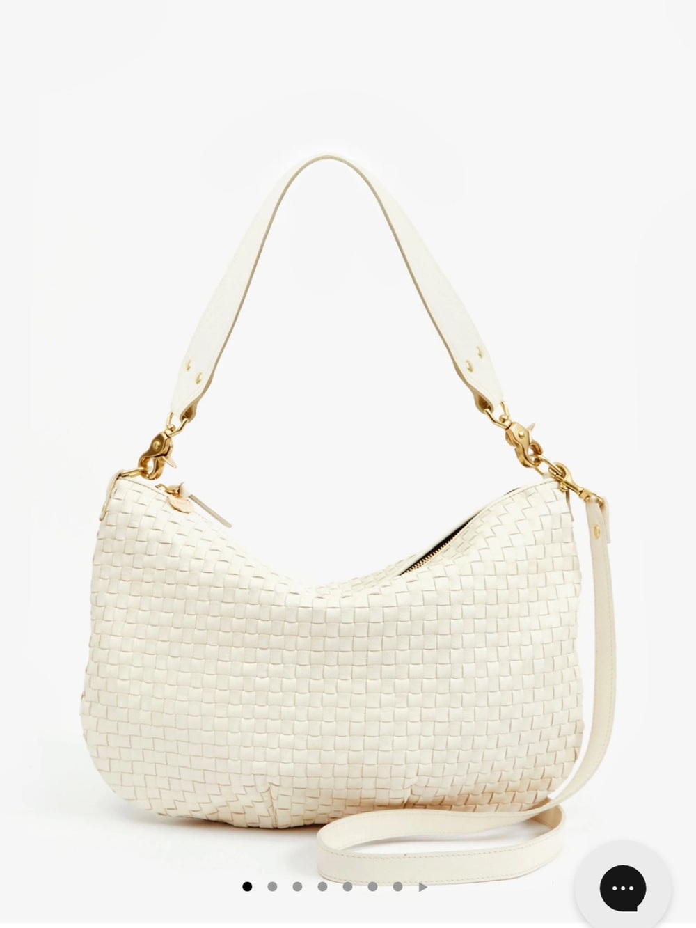 Clare V. Moynen Messenger - Cream Woven Checker